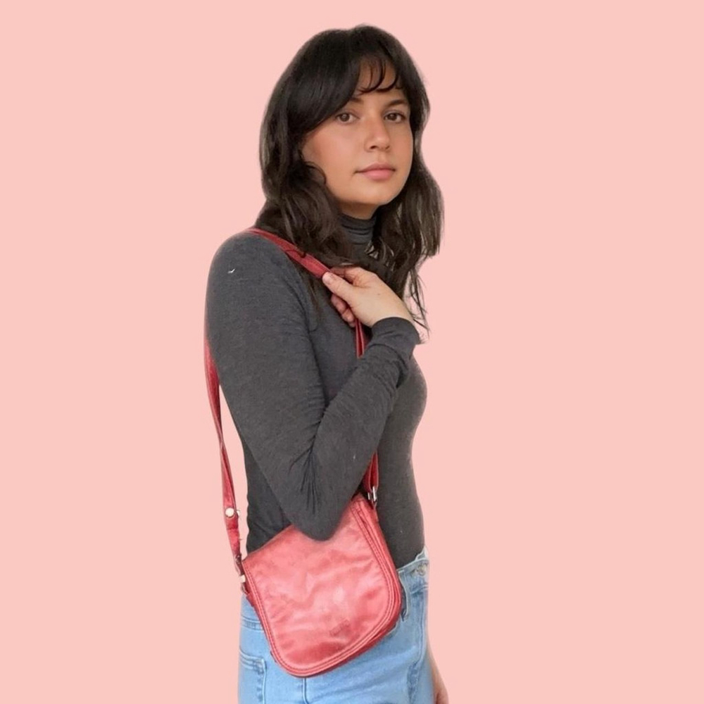 Red Giudi Italian Leather Satchel